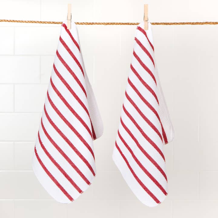 Basketweave Dishcloth Set - Red