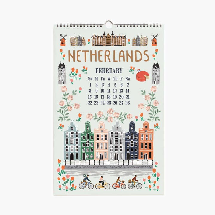 Rifle Paper Co 2026 Wall Calendar - World Travel
