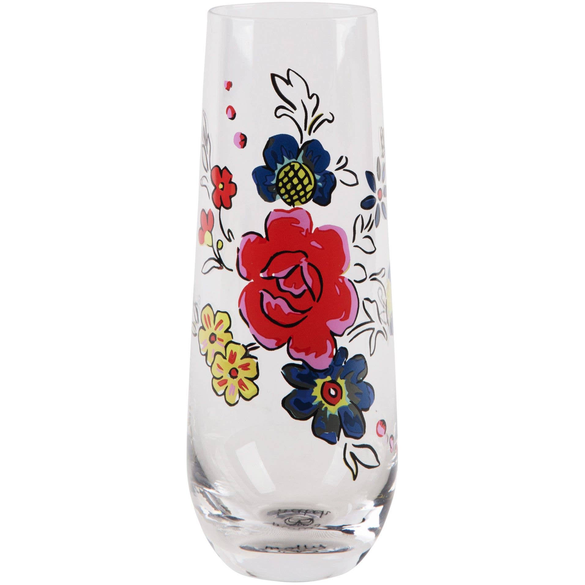 Red Poppy Collins Glass