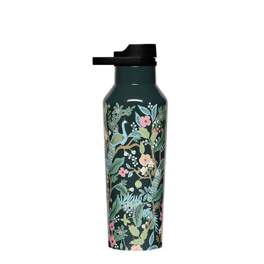Rifle Paper Co x Corkcicle Sport Canteen - Peacock Blue