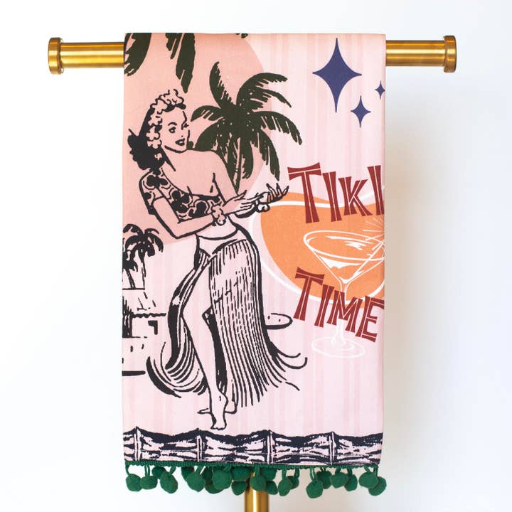 Vintage Tiki Time Tea Towel