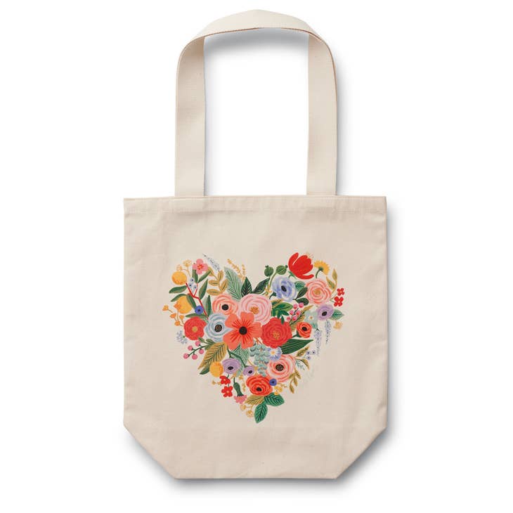 Rifle Paper Co Canvas Tote Bag - Floral Heart