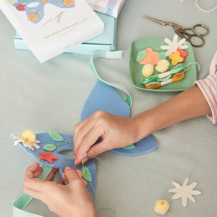 Flower Embroidery Butterfly Mask Kit