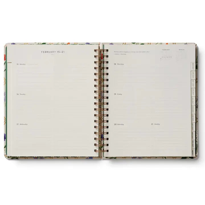 Rifle Paper Co 2027 17-Month Large Spiral Planner - Garden Study