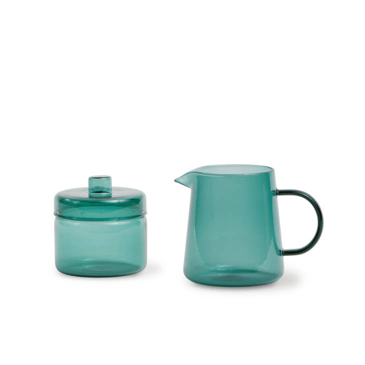 Glass Sugar Jar - Dark Teal