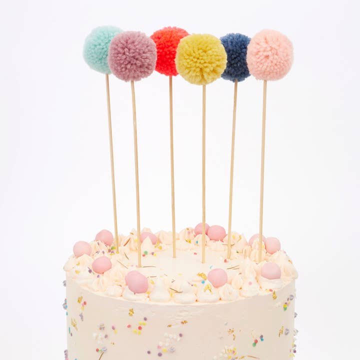 Multi Pompom Cake Toppers