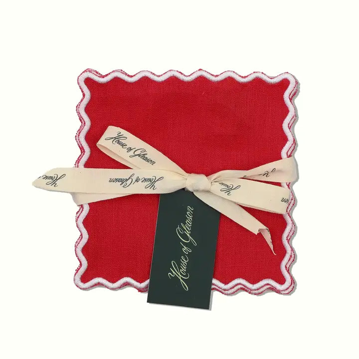 The Vivienne Cocktail Napkins - Red