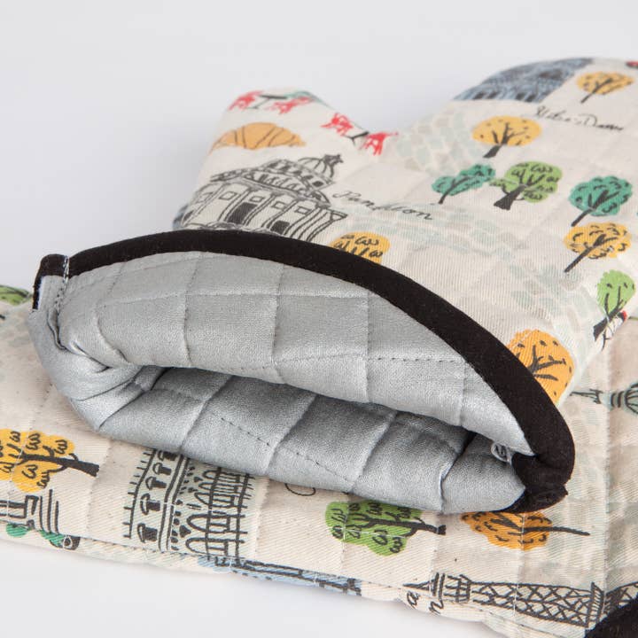 Pot Holder Oven Mitt Set - Meet Me In Paris