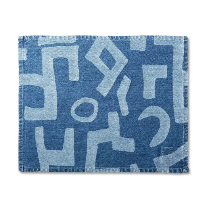 Diaspora Laser Denim Placemat - Mud Print Light