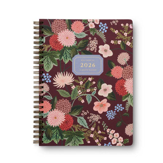 Rifle Paper Co 2026 12-Month Softcover Spiral Planner - Dahlia