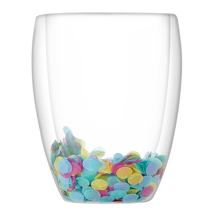 Stemless Wine Glass - Confetti Multi