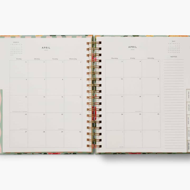 Rifle Paper Co 2025 17-Month Large Spiral Planner - Roses