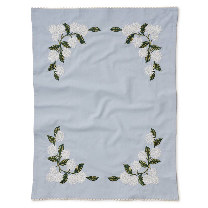 Rifle Paper Co Embroidered Tea Towel - Hydrangea