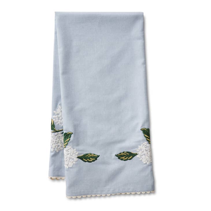 Rifle Paper Co Embroidered Tea Towel - Hydrangea