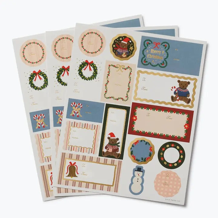Rifle Paper Co Gift Stickers & Labels - Beary Christmas