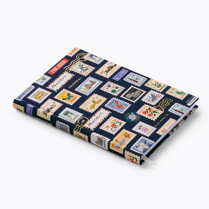 Rifle Paper Co Embroidered Journal - Postage Stamps