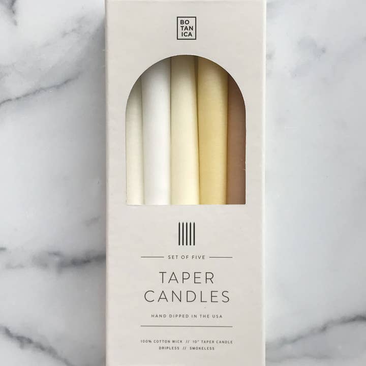 Natural Taper Candles - Neutral Mix