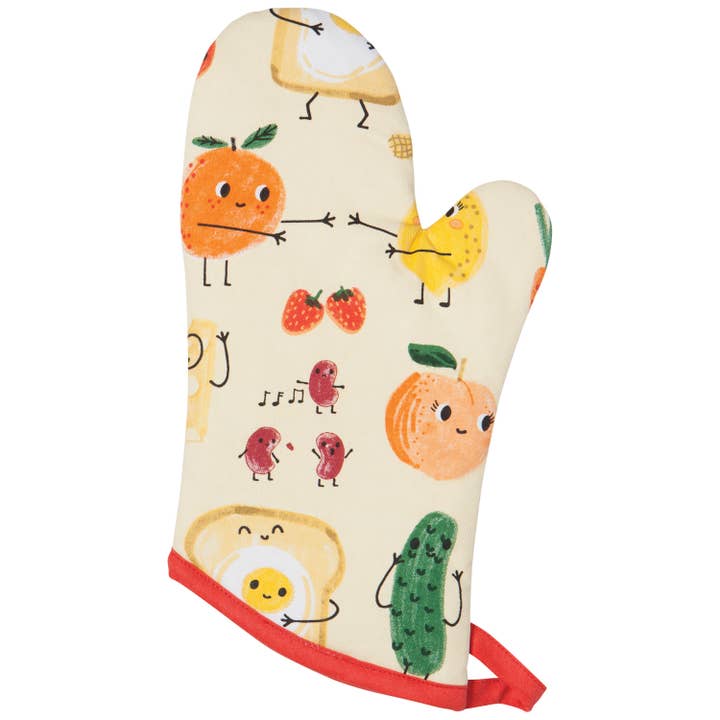 Oven Mitt Pot Holder Set - Funny Food