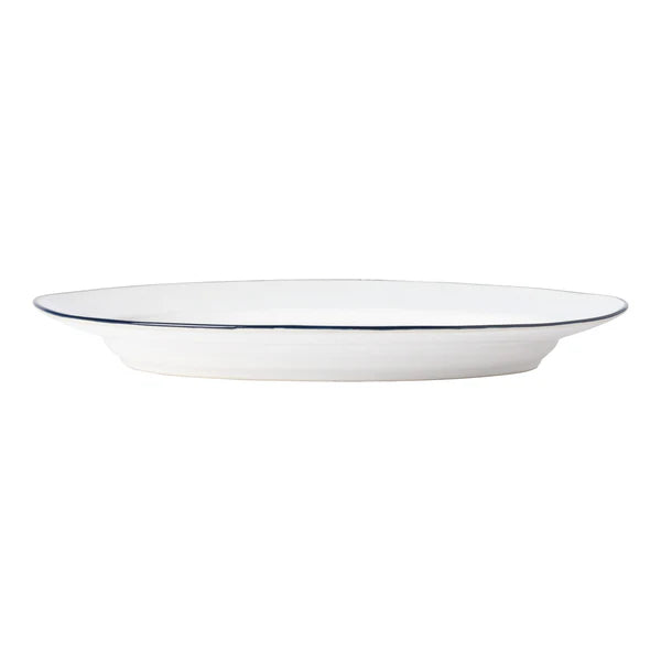 Beja Medium Oval Platter - White Blue
