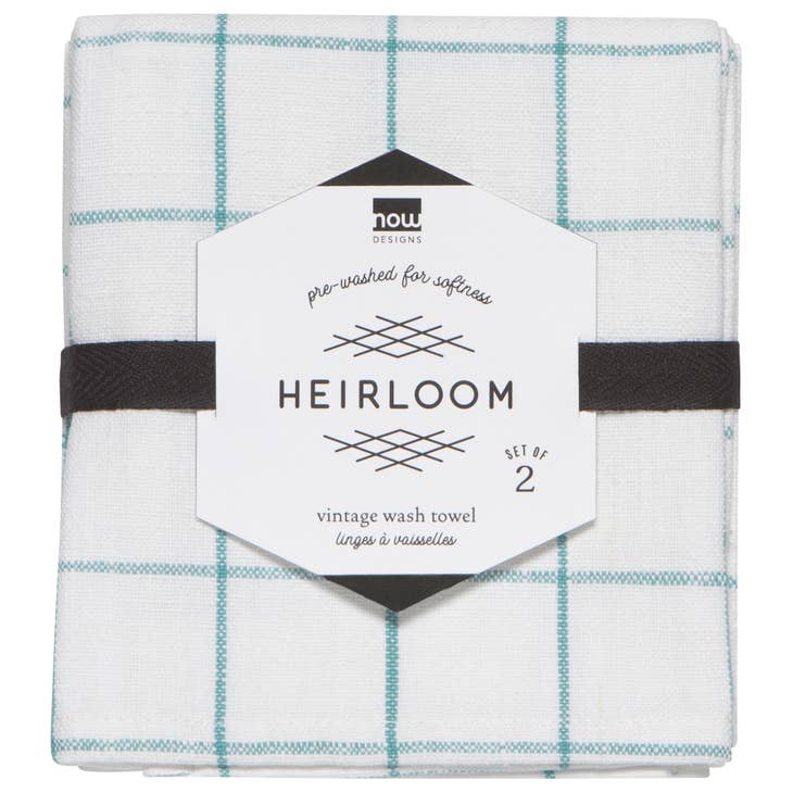 Vintage Heirloom Tea Towels - Lagoon