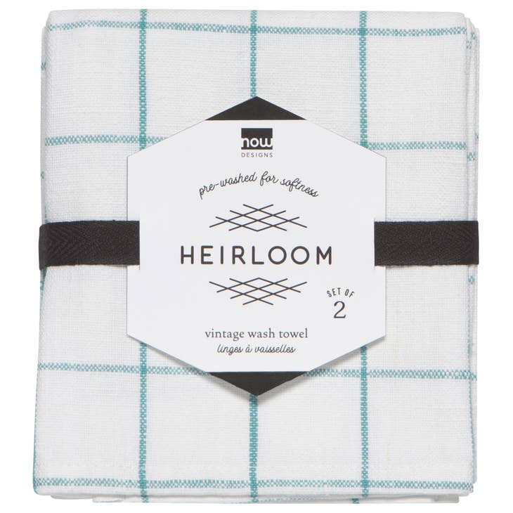Vintage Heirloom Tea Towels - Lagoon