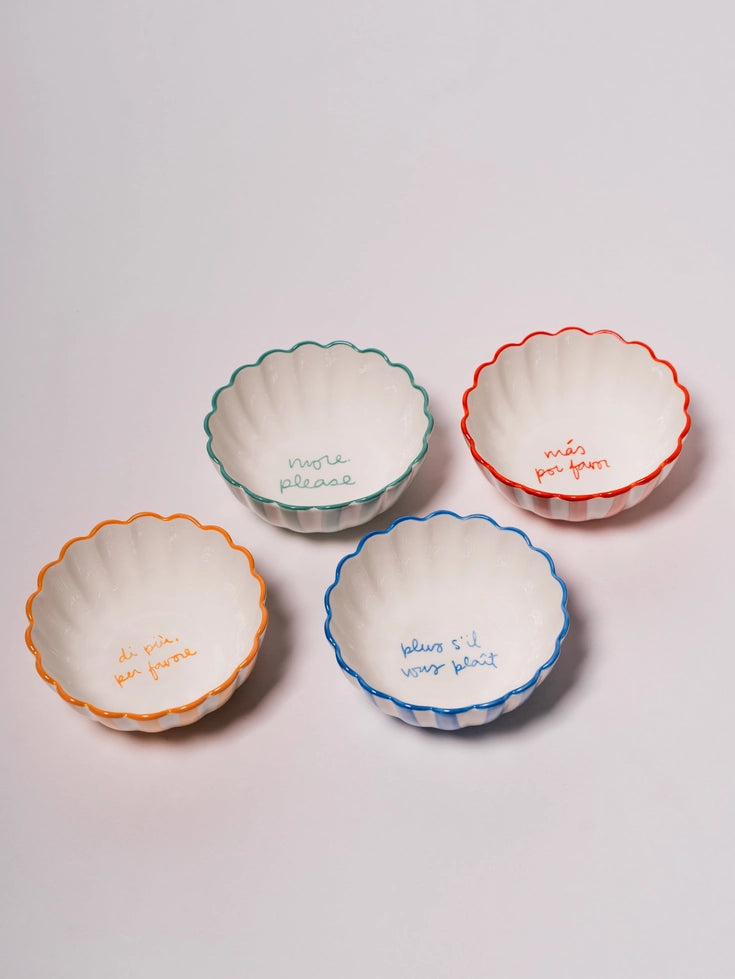 Kinsey Scallop Dessert Bowl - Red