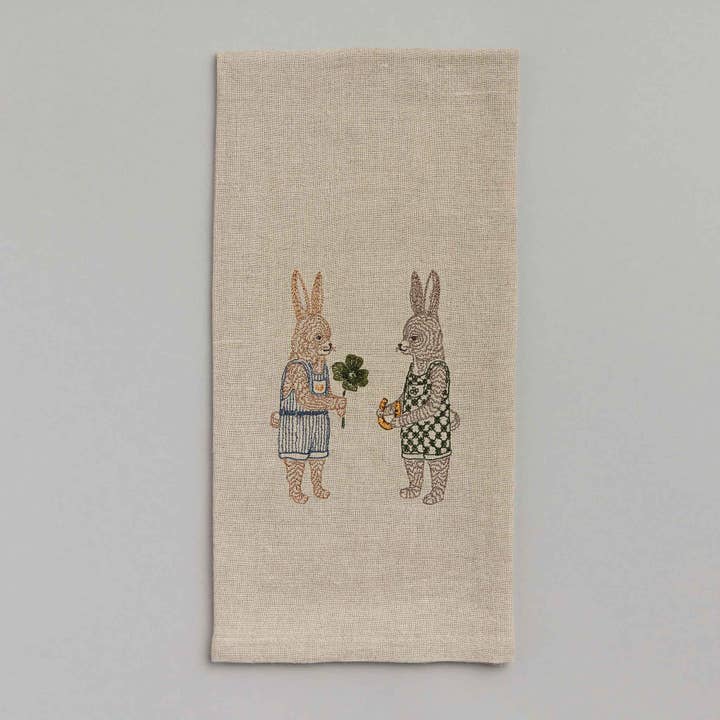 Tea Towel - Good Luck Bunnies