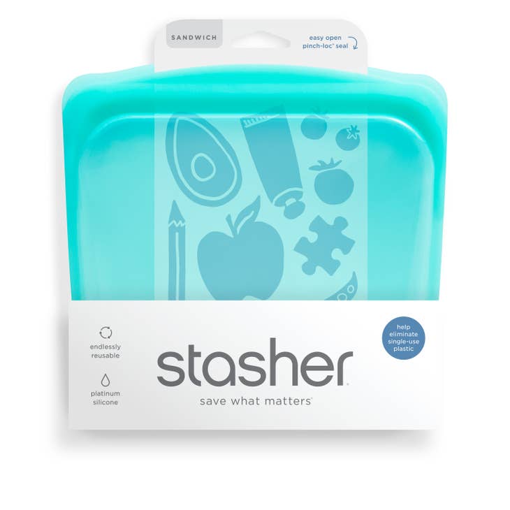 Stasher Sandwich Bag - Aqua