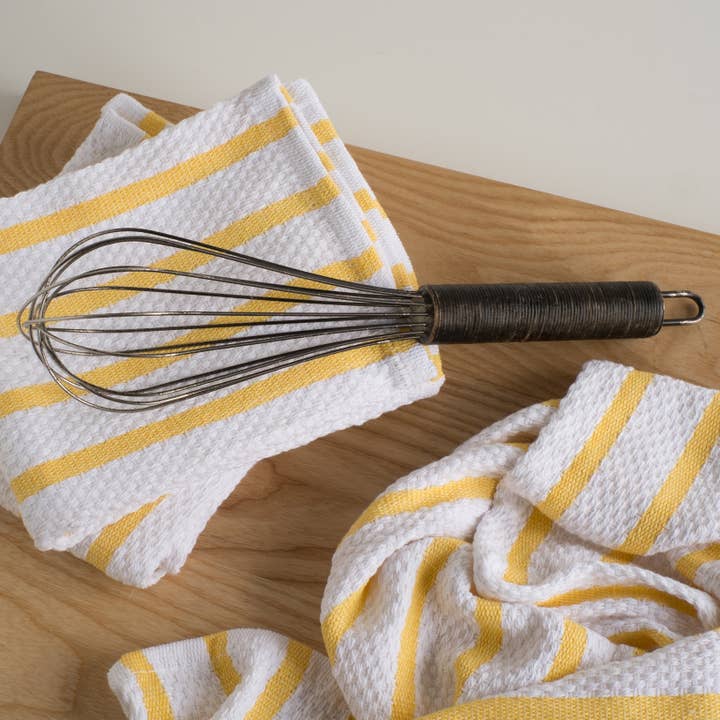 Basketweave Dishtowel - Lemon