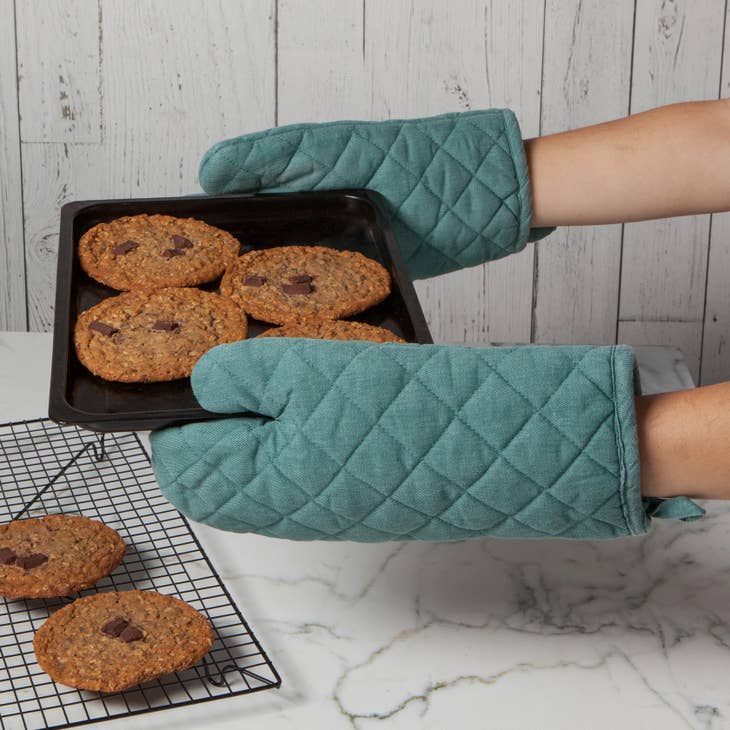 Pot Holder Oven Mitt Set - Lagoon