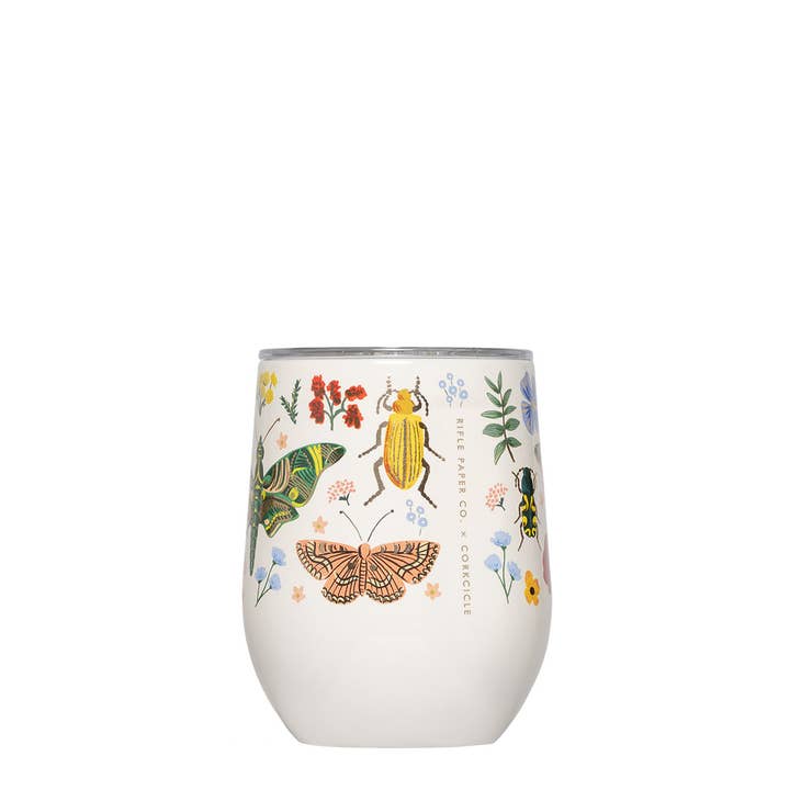 Rifle Paper Co x Corkcicle Stemless Tumbler - Curio Cream