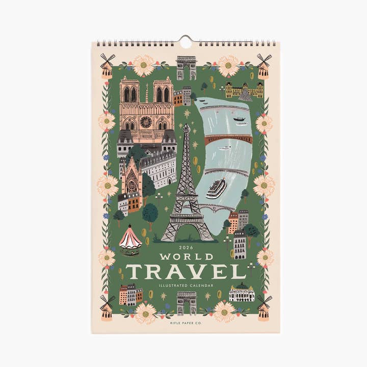 Rifle Paper Co 2026 Wall Calendar - World Travel