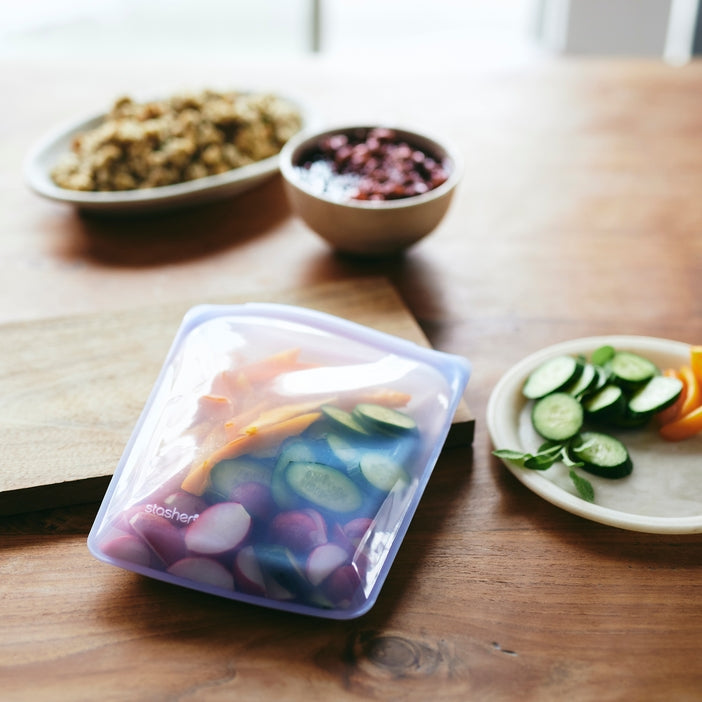 Stasher Half-Gallon & Sandwich 2 Pack - Lavender and Clear