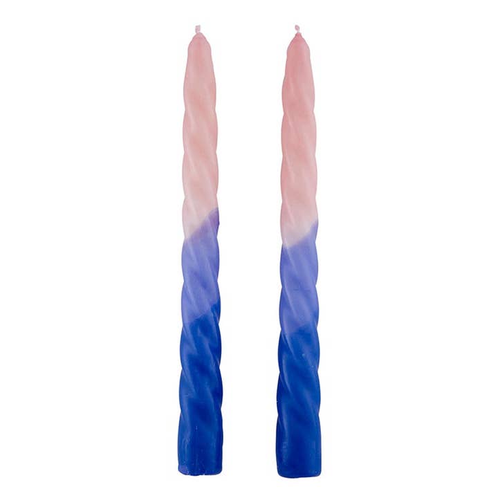 Tapered Candle Set - Blue Pink Ombre