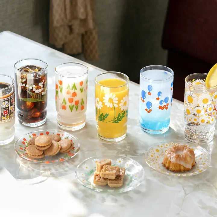 Retro Juice Glass - Daisy Bloom
