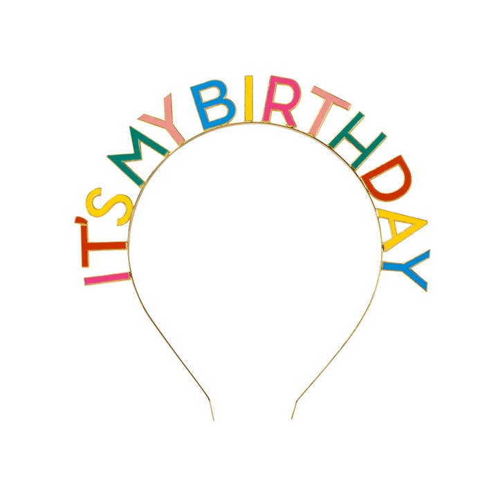Rainbow Birthday Metal Headband
