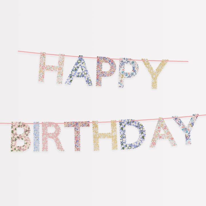 Meri Meri X Liberty Happy Birthday Garland