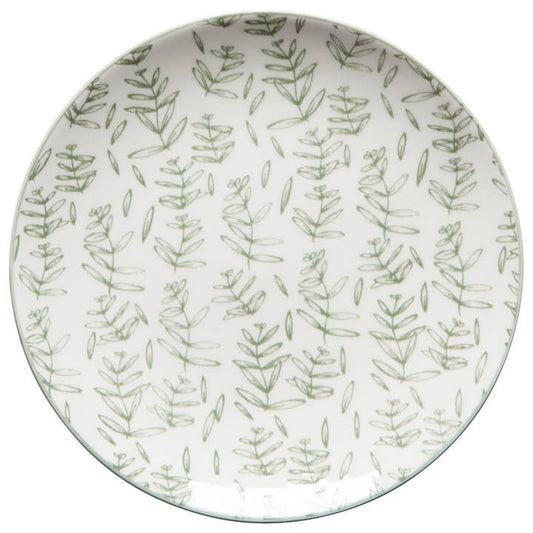 Stamped Appetizer Plate - Sage Leaf