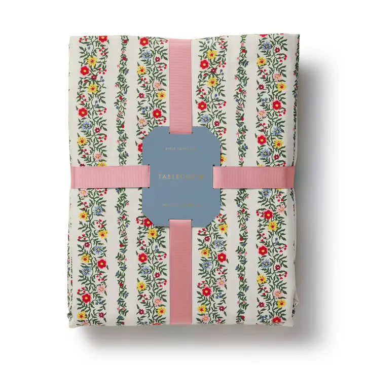 Rifle Paper Co Cotton Tablecloth - Rosette Stripe