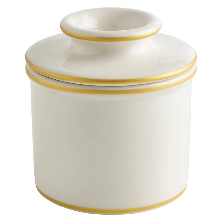Le Bistro Butter Bell Crock - Brushed Gold Trim