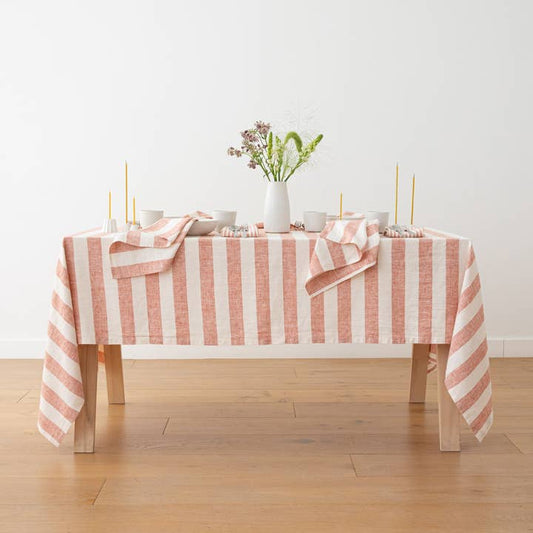 Philippe Linen Tablecloth - Brick White