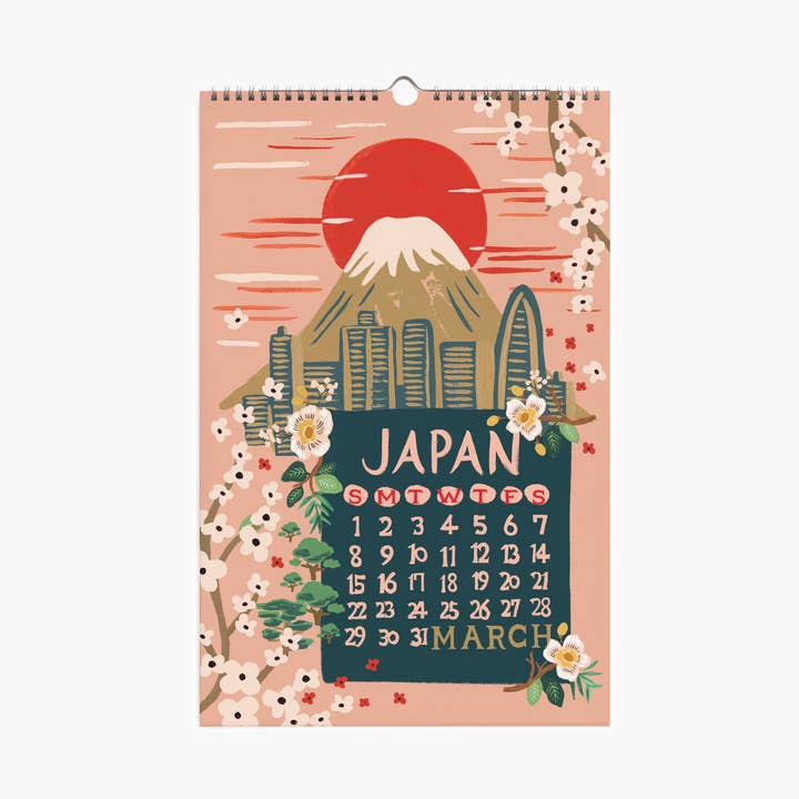 Rifle Paper Co 2026 Wall Calendar - World Travel