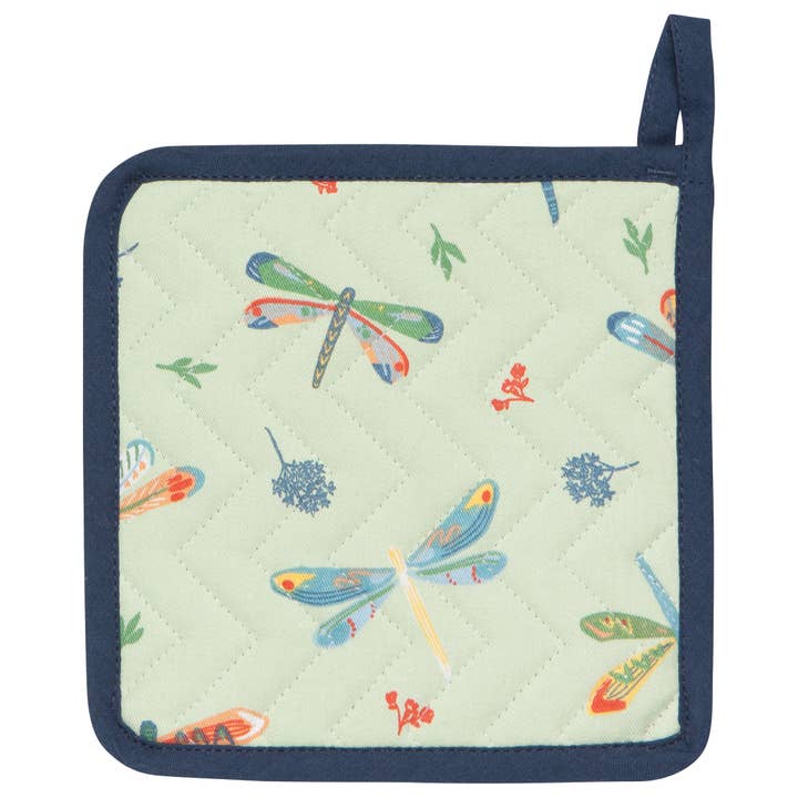 Pot Holder Oven Mitt Set - Dragonfly