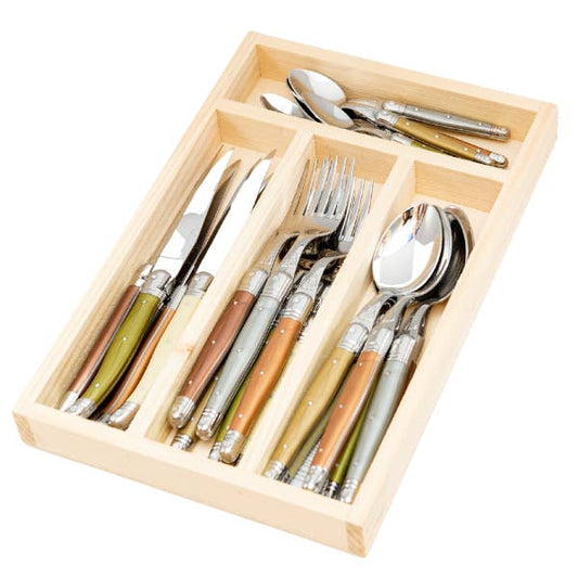 Jean Dubost 24 Pc Everyday Flatware Set - Mineral