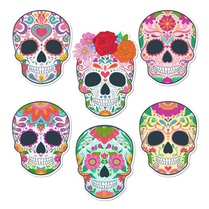 Edible Cupcake Toppers - Sugar Skulls