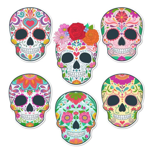 Edible Cupcake Toppers - Sugar Skulls