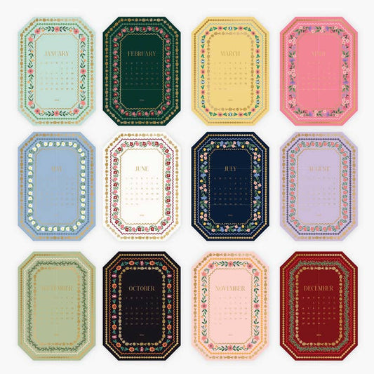 Rifle Paper Co 2026 Brass Easel Desk Calendar Refill - Wildwood