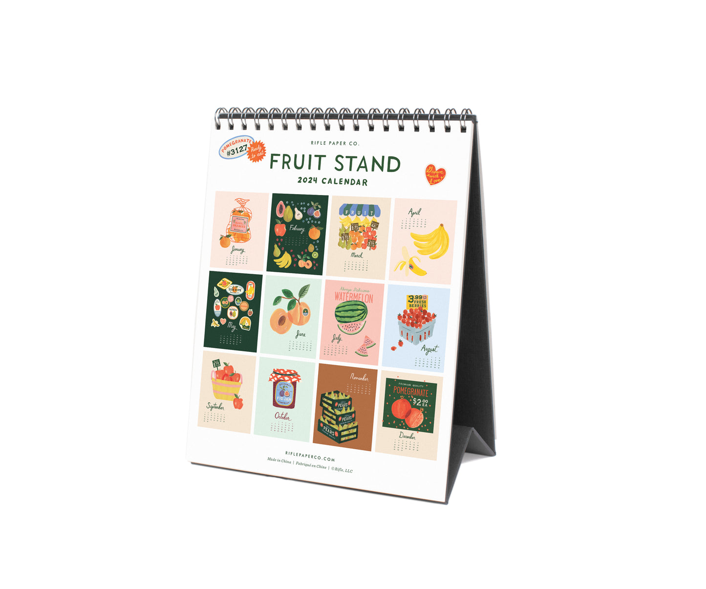 Rifle Paper Co 2024 Desk Calendar - Fruit Stand