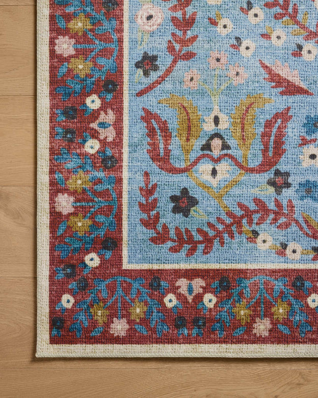 Rifle Paper Co x Loloi Canopy Rug - Edie Red & Blue