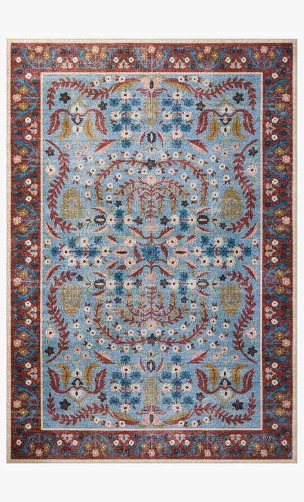 Rifle Paper Co x Loloi Canopy Rug - Edie Red & Blue